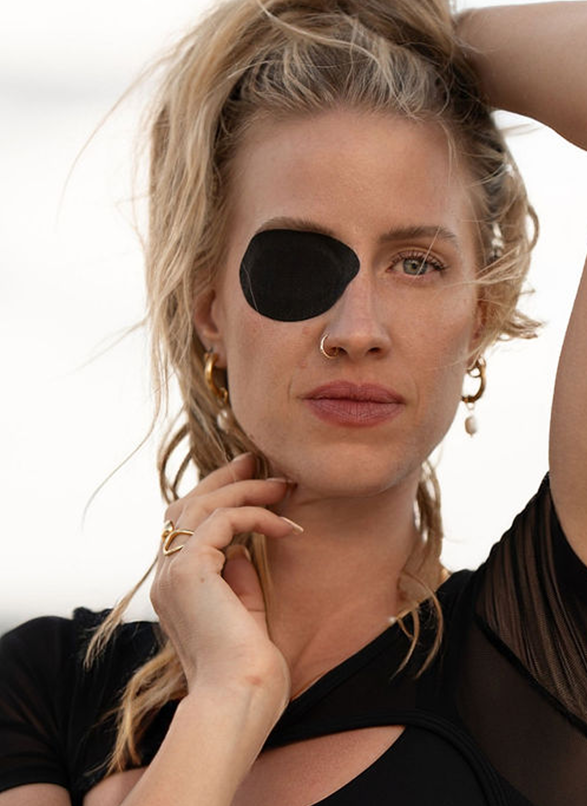 Adhesive eye patches worn in black