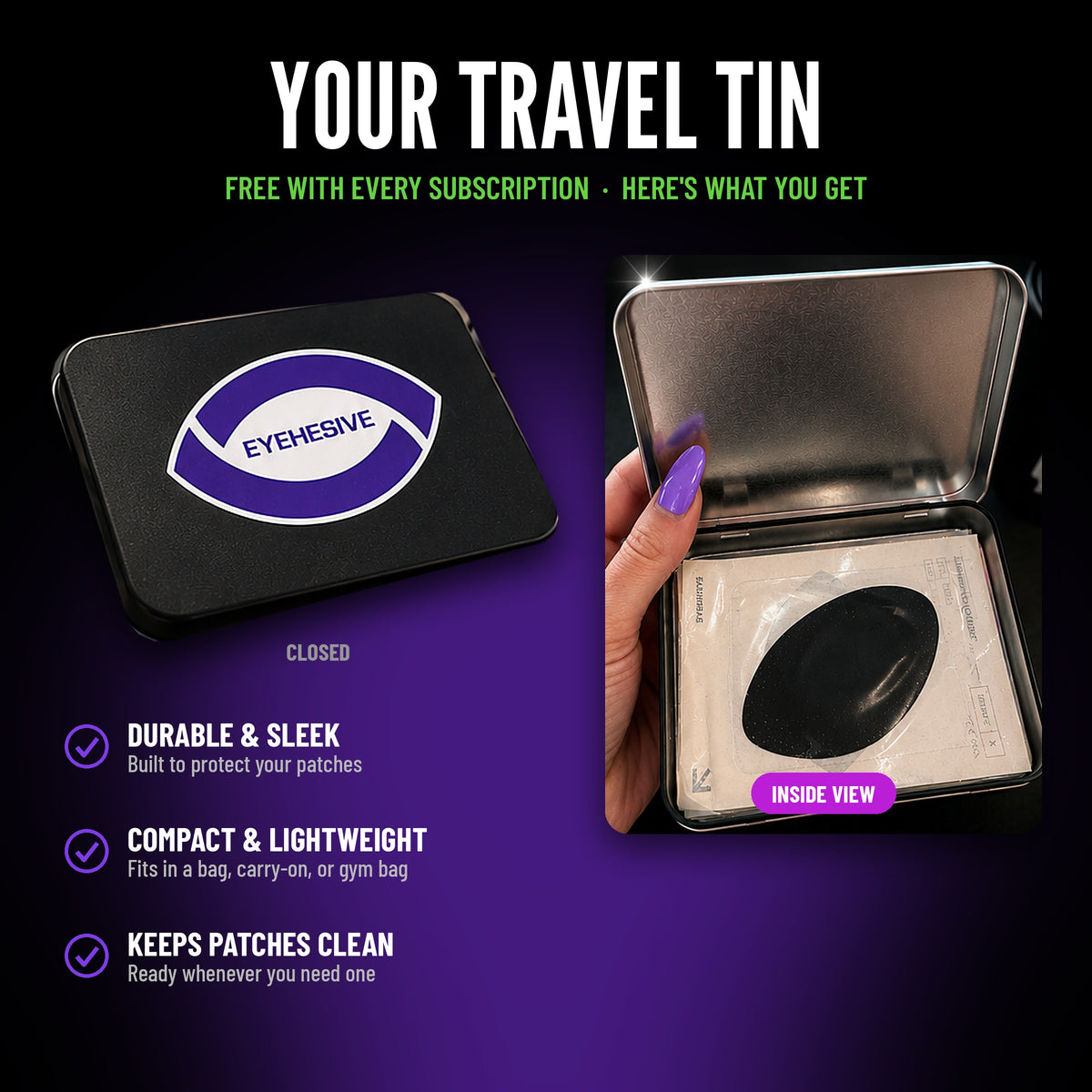 Black Adhesive Eye Patches